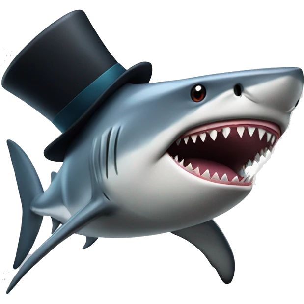 Shark with a top hat emoji