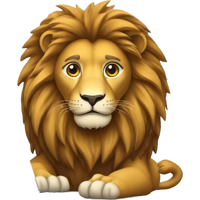 A lion in tech savvy with a laptop  emoji