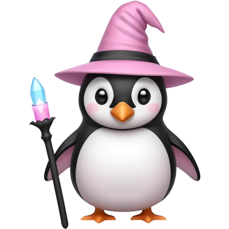 Penguin With Light Pink Witch Hat  emoji