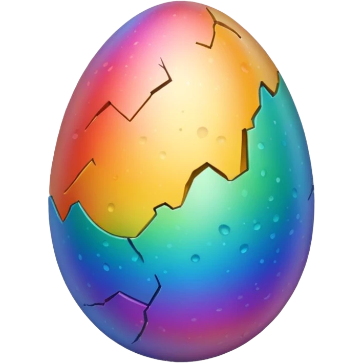 rainbow egg cracked  emoji