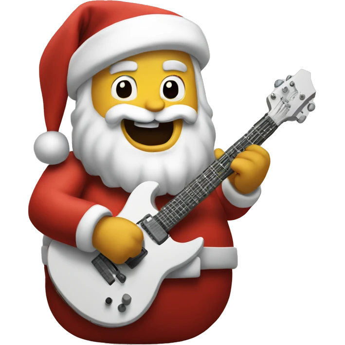 Santa Claus playing rock guitar emoji