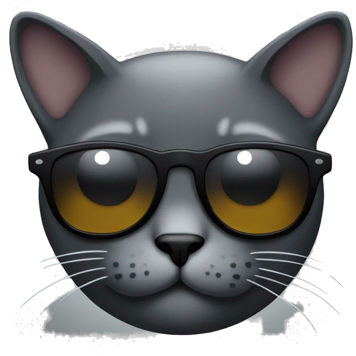 Dark grey cat with sunglasses emoji