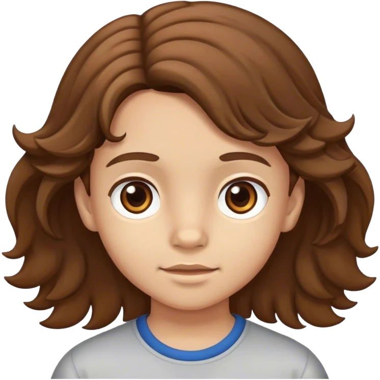 A light skinned kid wavy brown hair brown eyes emoji