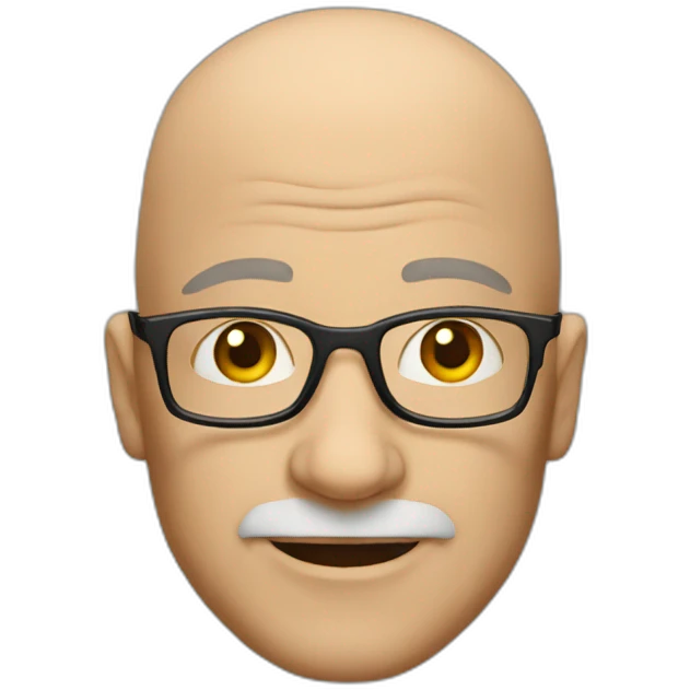 50 year old Bald man with glasses  emoji