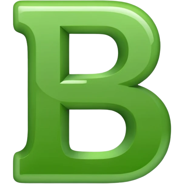 Letra B na cor verde e fonte arial  emoji