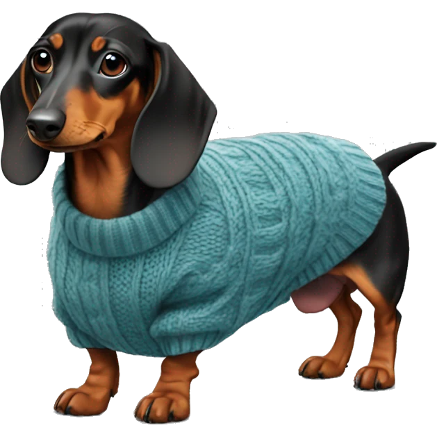 Dachshund in sweater emoji