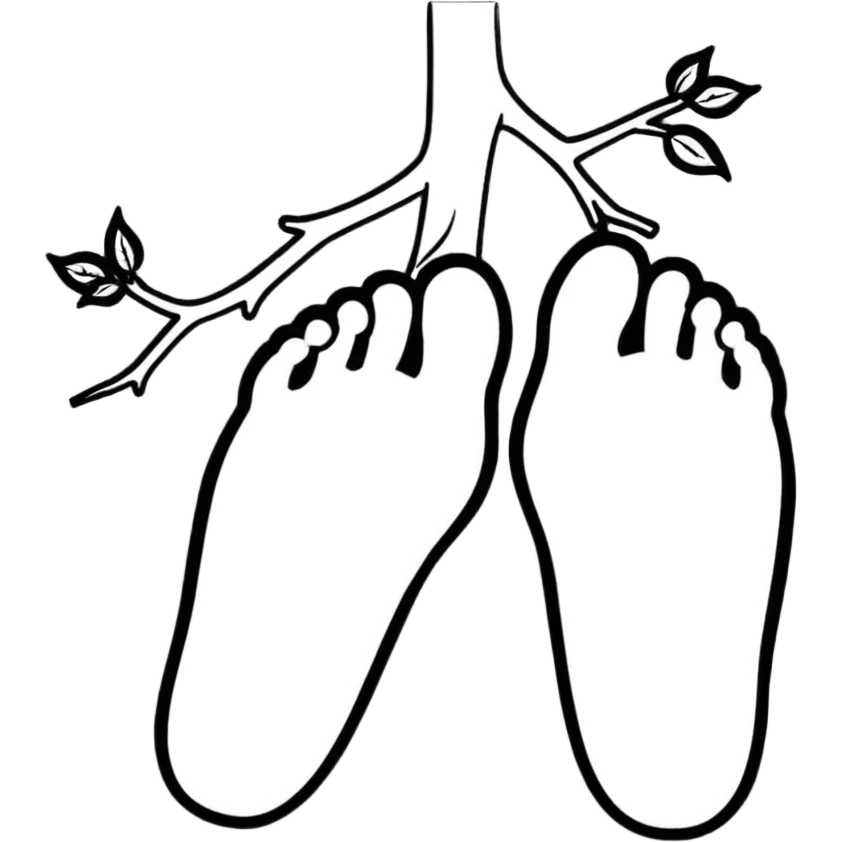 two human foot soles covered in white tree sap emoji