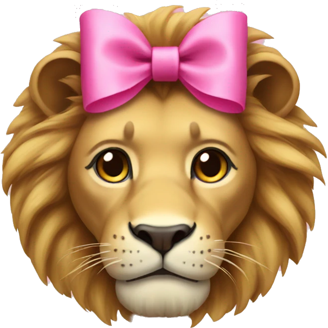 Lion with a pink bow emoji