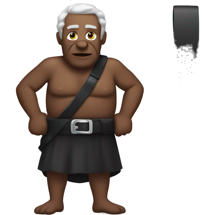 black buff old man holding a belt  emoji