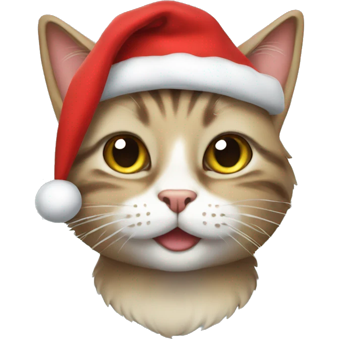 Cat with Christmas hat  emoji