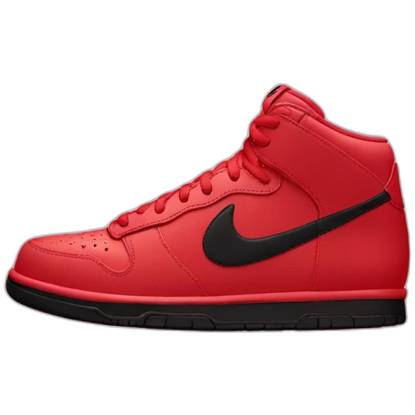 Chaussure Nike rouge avec le logo en noir emoji