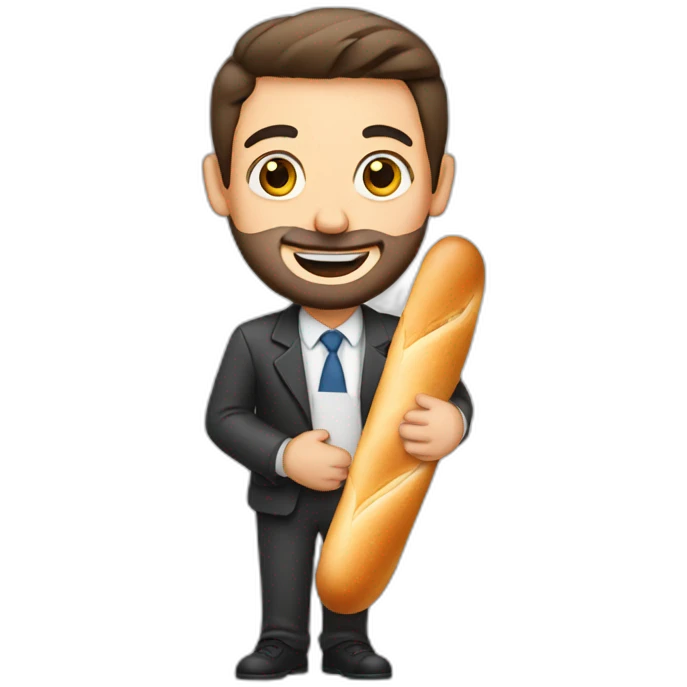 jewish man holding a baguette emoji