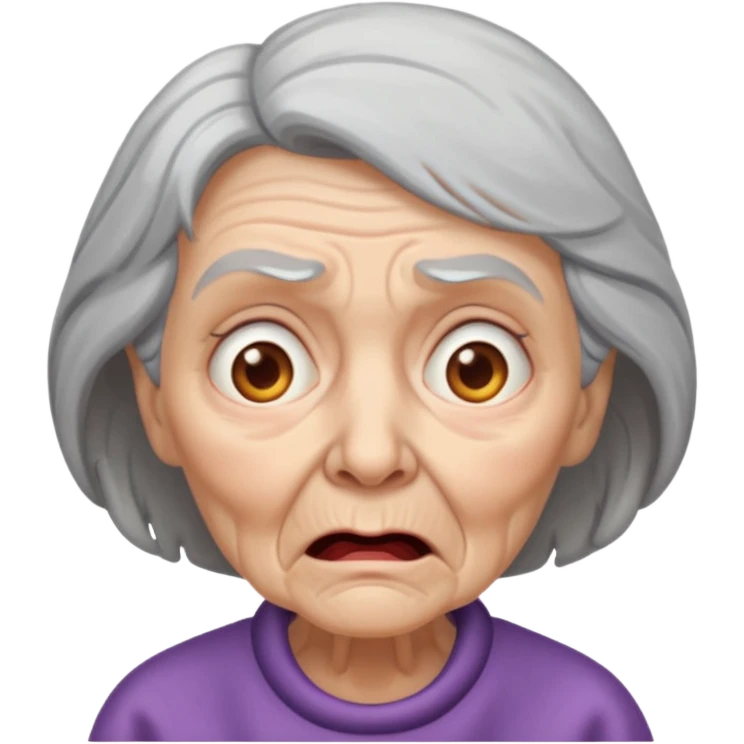 scared old lady emoji