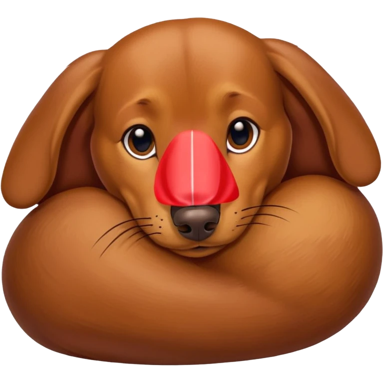 Perrito salchicha marrón duerme emoji