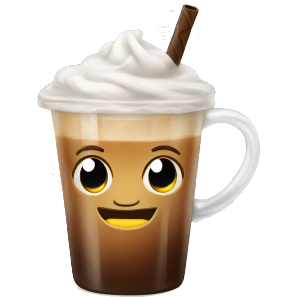 iced coffe in a cute mug emoji