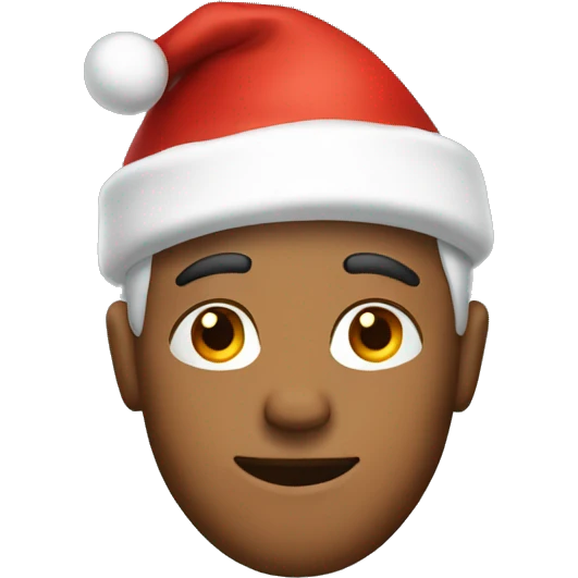 Man wearing Christmas hat emoji