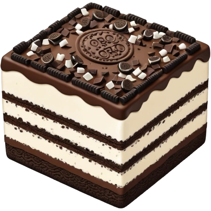 oreo cake square shape slim layer one topping oreo emoji