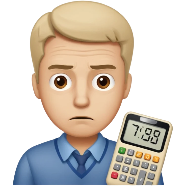 man calculating with difficulties emoji