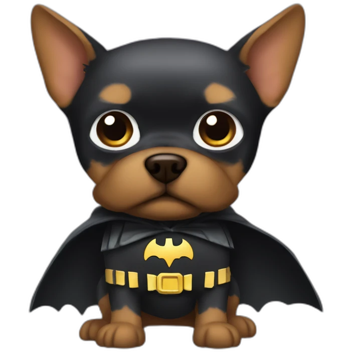 Dog Yorkshire with Batman Costume emoji