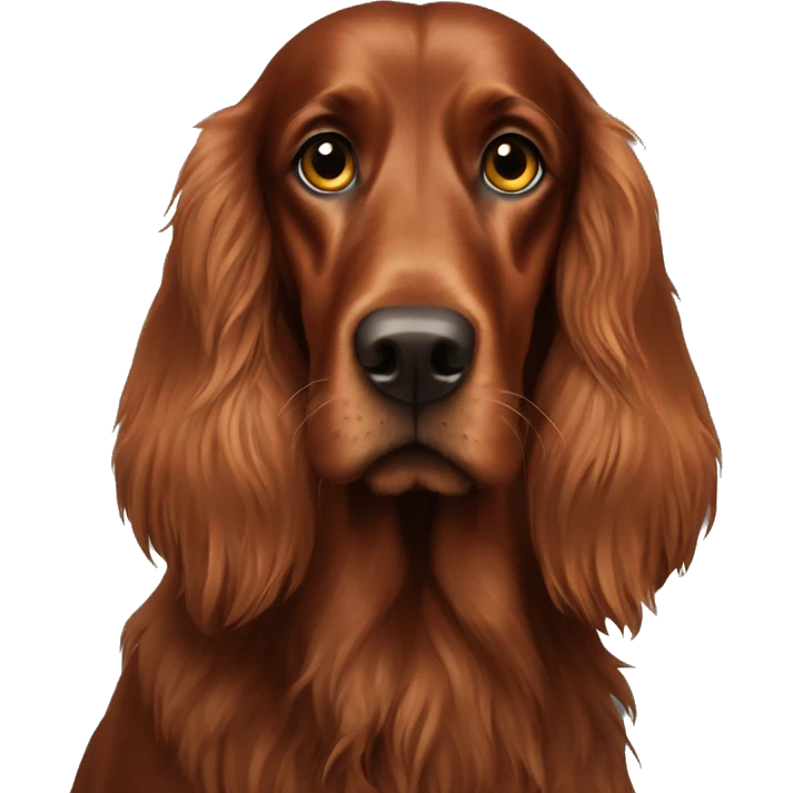 irish setter with small eyes emoji