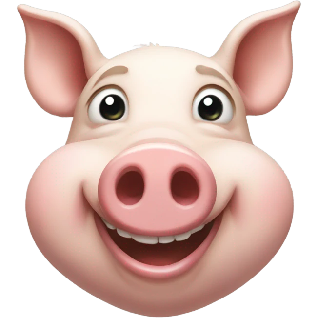 pig head laughing emoji