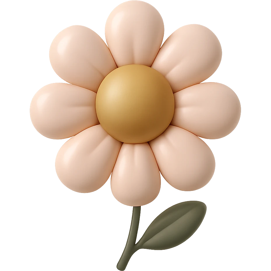 daisy flower in balloon style with pastel colors emoji