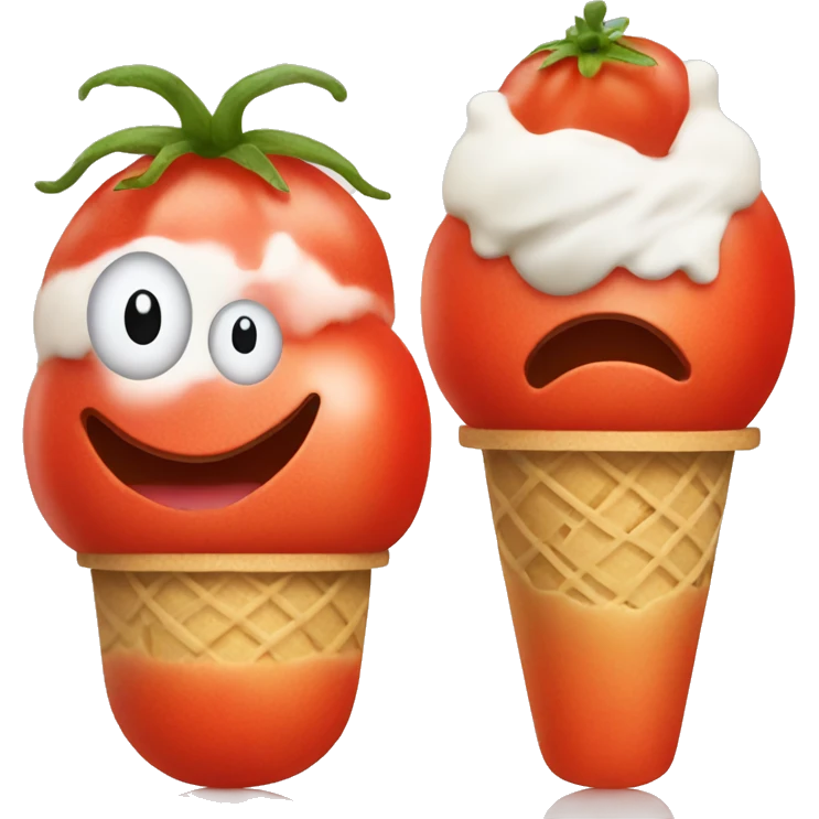 Tomato with a ice cream  emoji