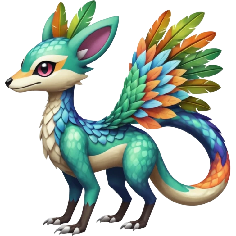 Colorful Exotic Meloetta-Trico-Vernid-Sergal-Pokémon-Fakémon-creature emoji