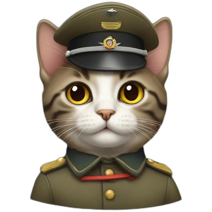Cat wearing a german world war 2 uniform emoji