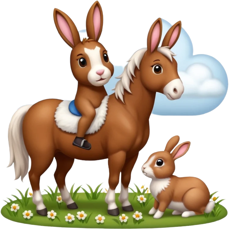 horse and a bunny playing emoji