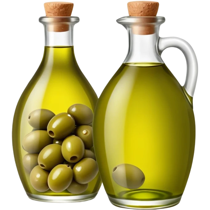 green olives and croatian olive oil bottle emoji