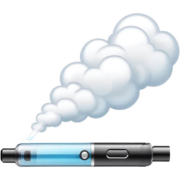 modern vape pen with vapor cloud emoji