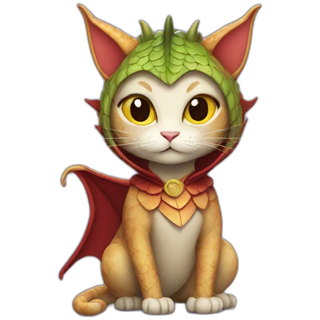  cat in a dragon costume emoji