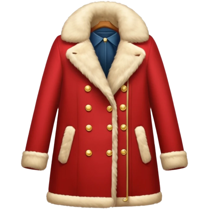 A luxurious fur red coat emoji