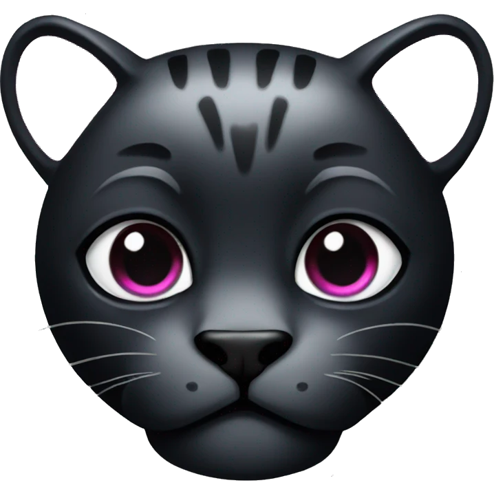 A black panther with a pink hear next to it emoji