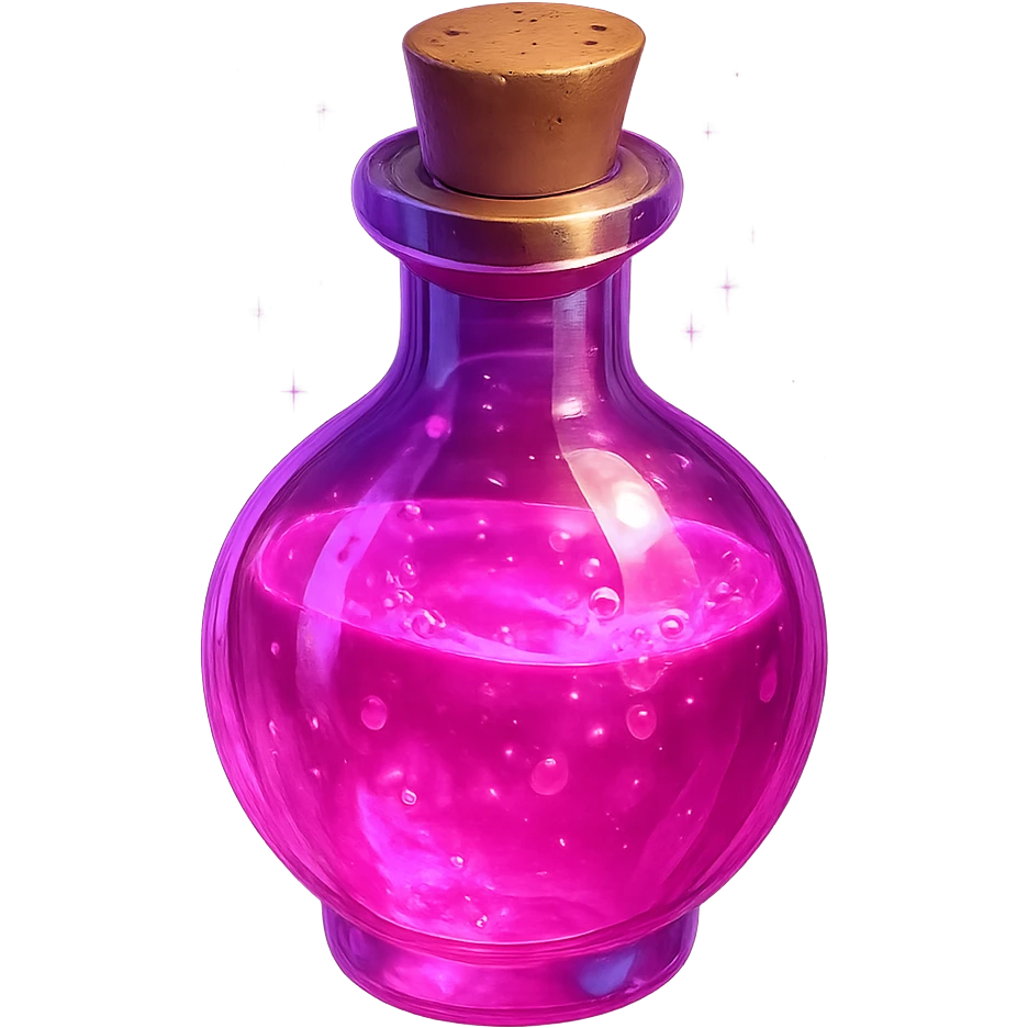 pink potion bottle, digital illustration emoji