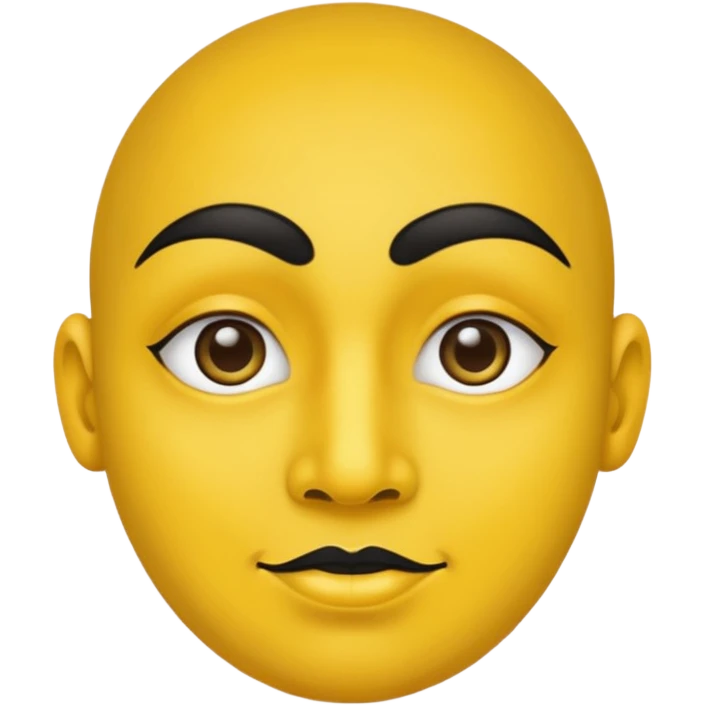 Yellow face with black bindi emoji