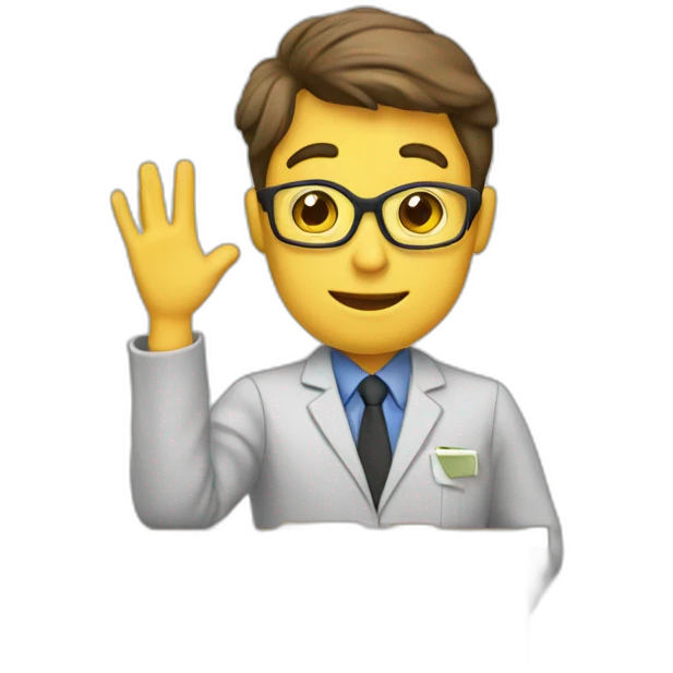 teacher with presentation  emoji