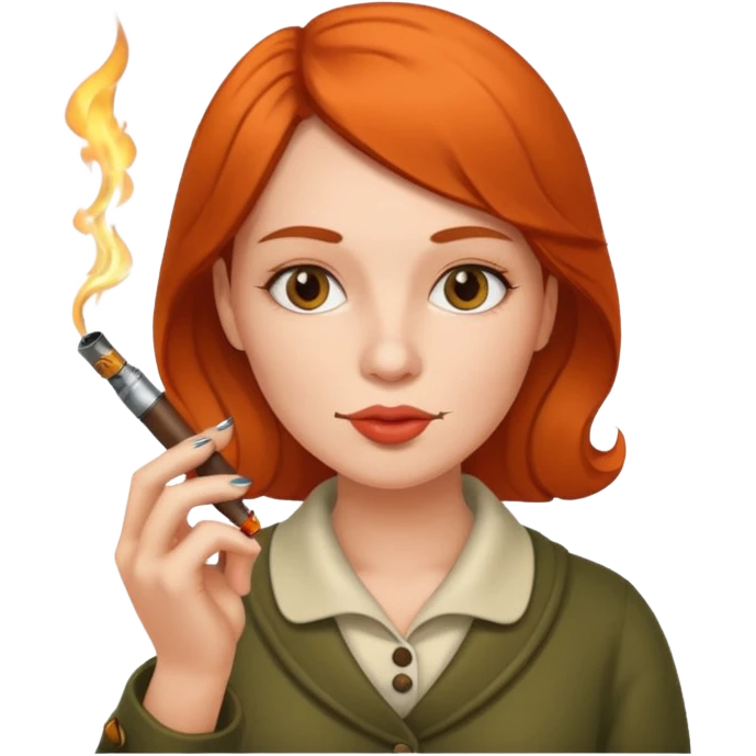 Woman smoking a pipe with a lighter  emoji