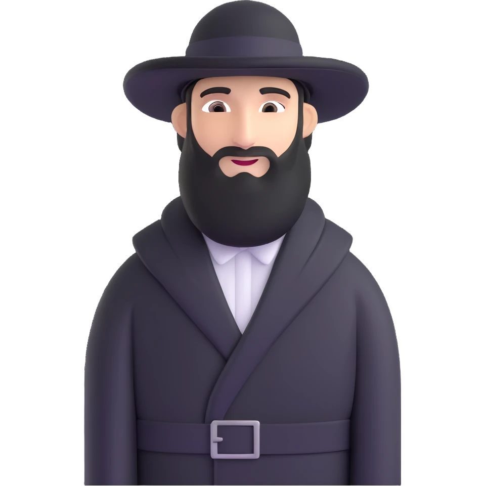 Jewish Haredi man with traditional black attire, hat, and payot emoji