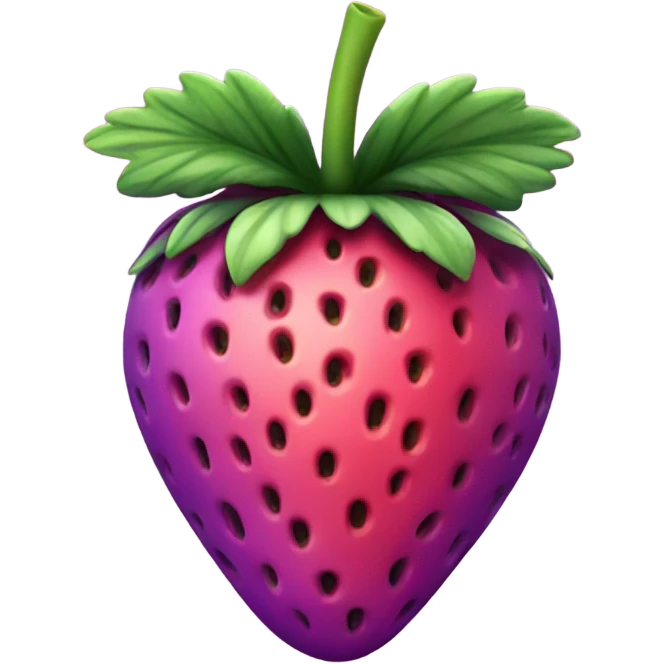 strawberry that is purple and had pink leaves emoji