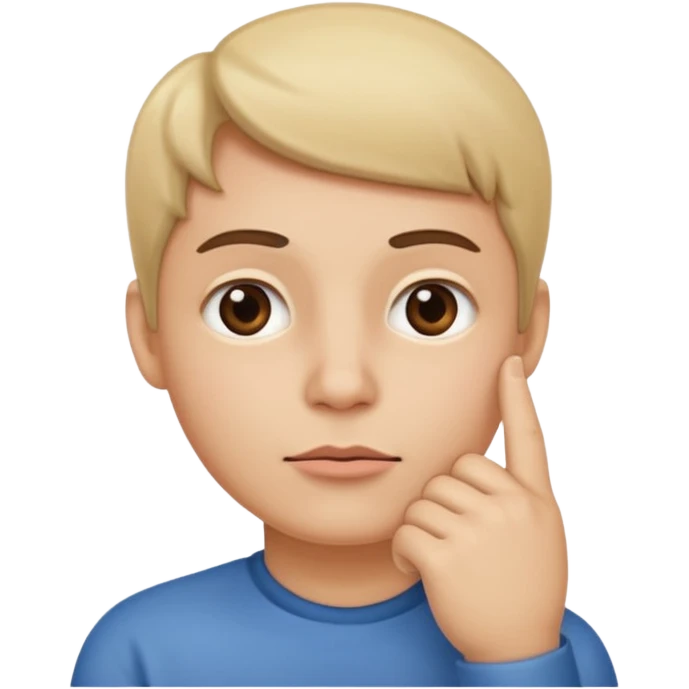 straight face with hand with thumb sticking left right under chin emoji emoji
