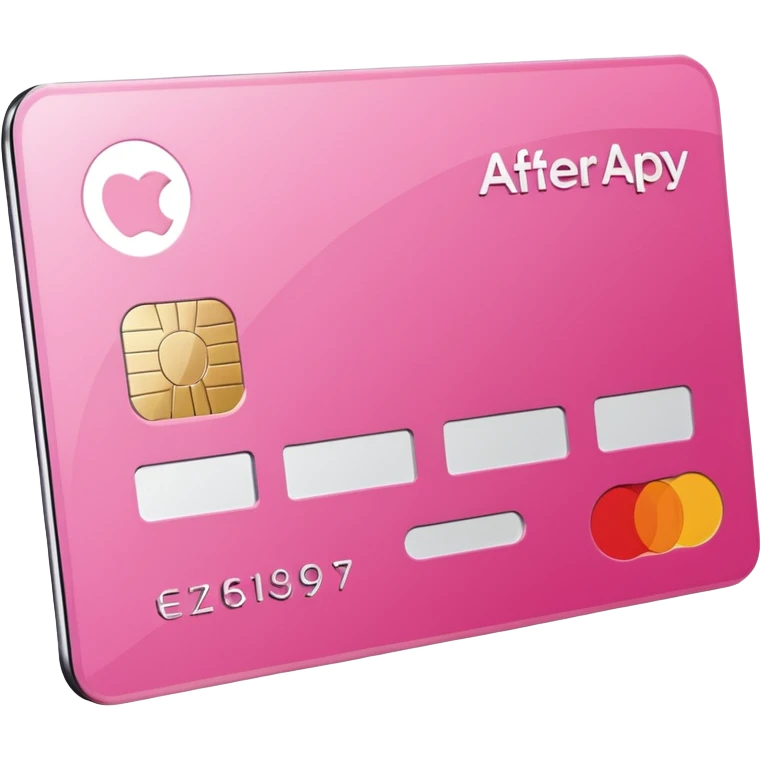 pink big afterpay word on a credit card emoji