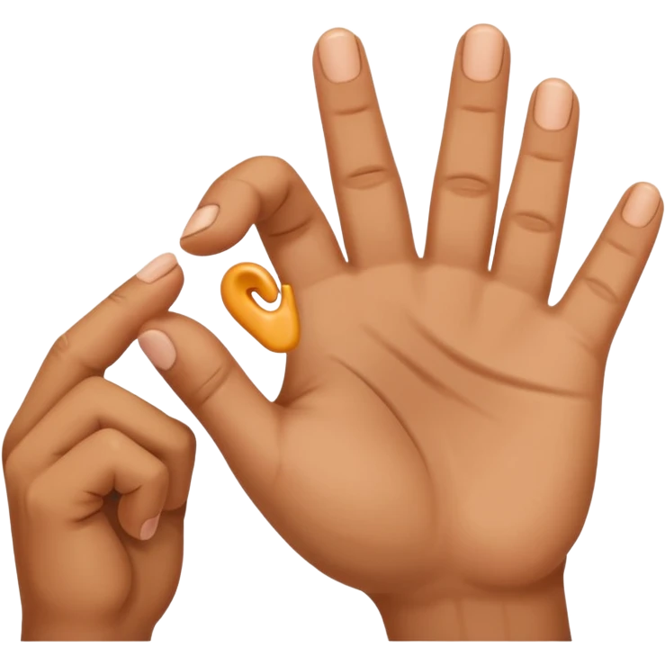 Fingers pinching ear emoji