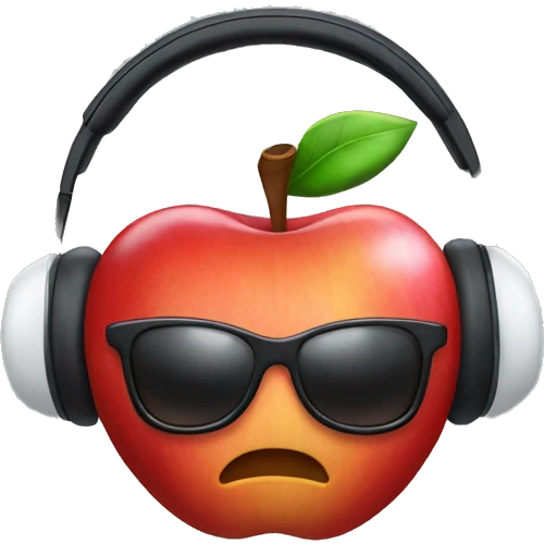 Apple headphones with bow emoji
