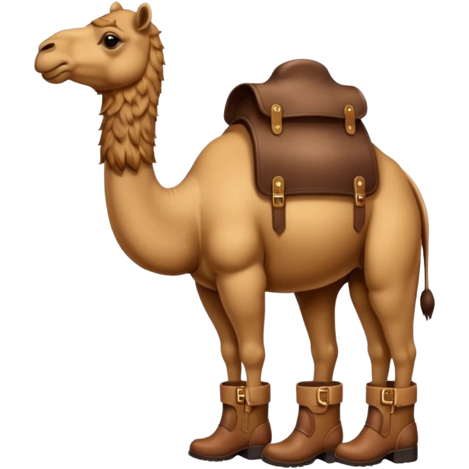 Camel Head Fridge Body Camel Legs Wear And Brown Boots And Background City emoji