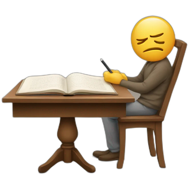 a guyd studying emoji