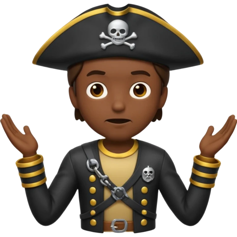 animated emoji for a player called prophet of doom I Dont Know shruging emote needs to be white male space pirate themed and dark emoji