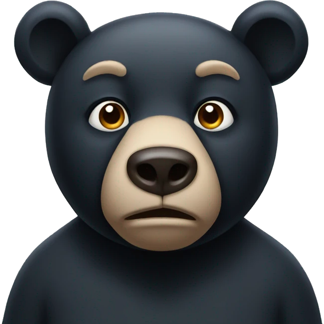 a black bear frowning emoji