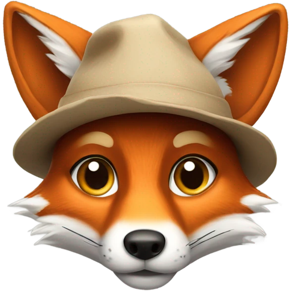 Fox wearing a cute hat emoji
